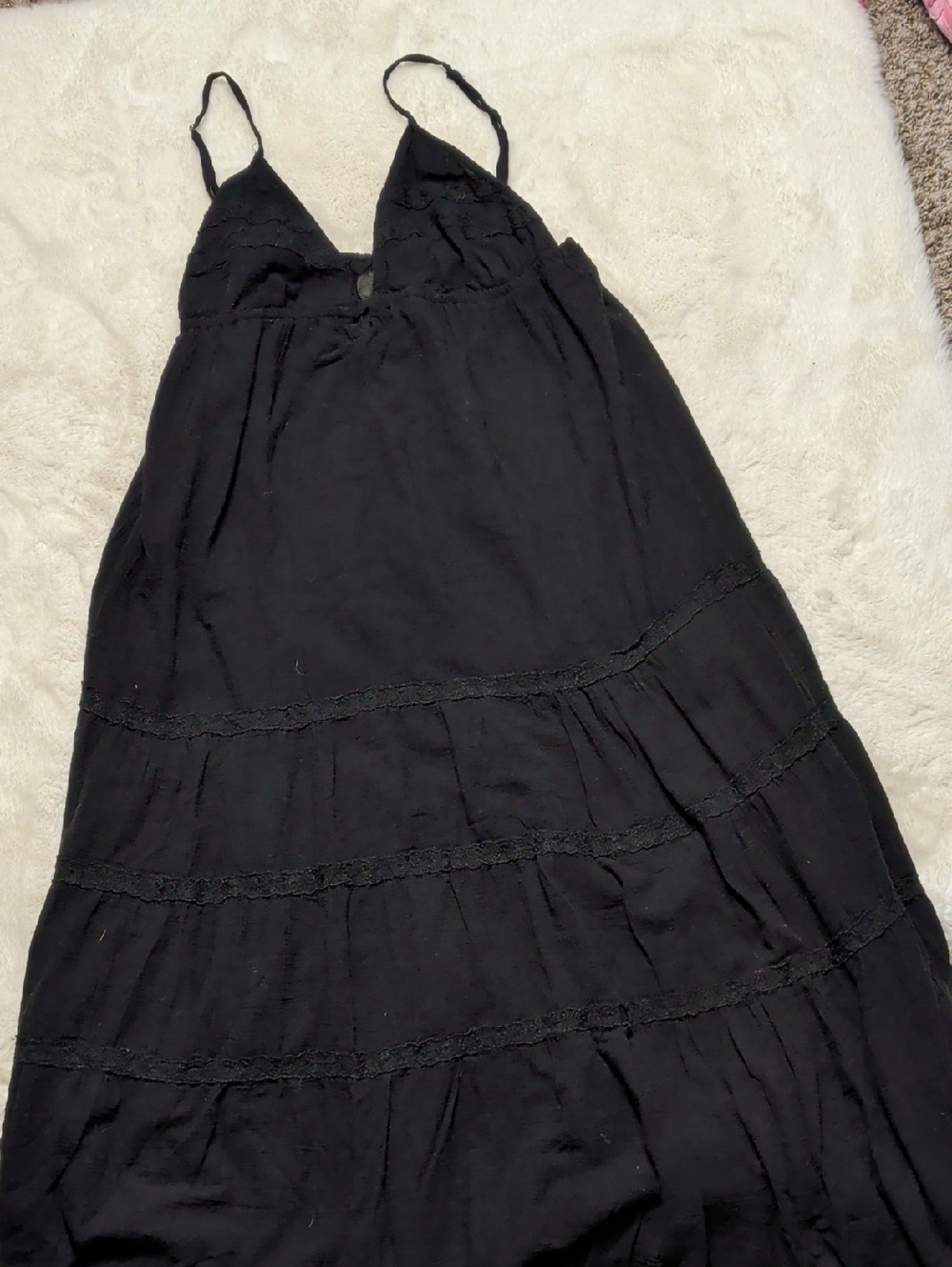 Zara Black Tiered Slip Dress - Women's V-Neck Summer Dress